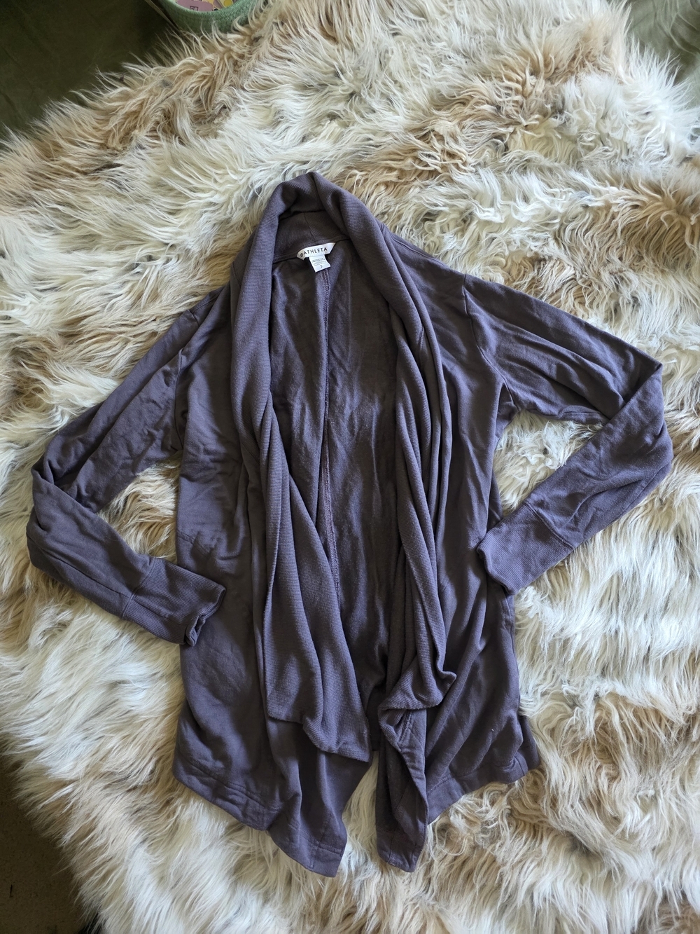 Athleta Grape Open Front Wrap Cardigan